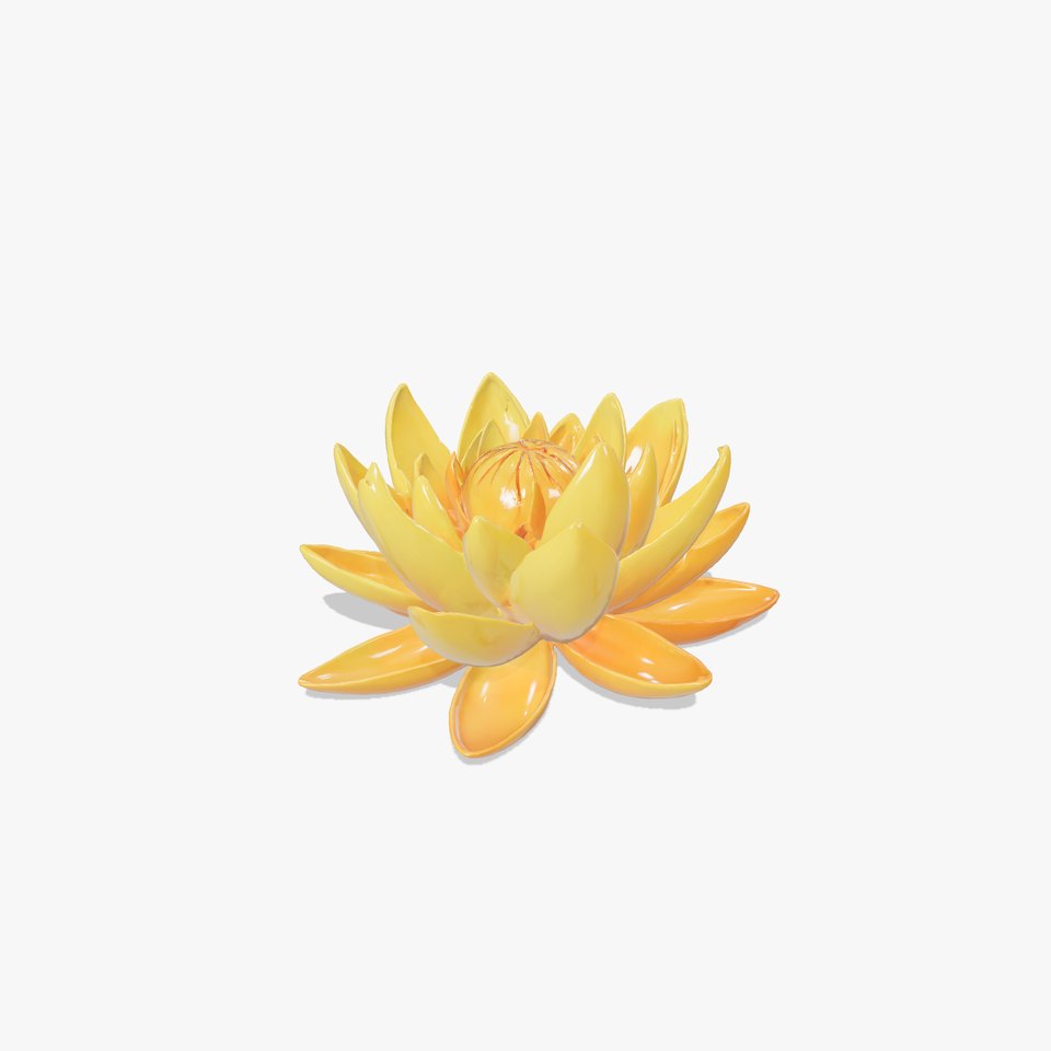 Gold-Tinted Yellow Water Lily Flower model pack